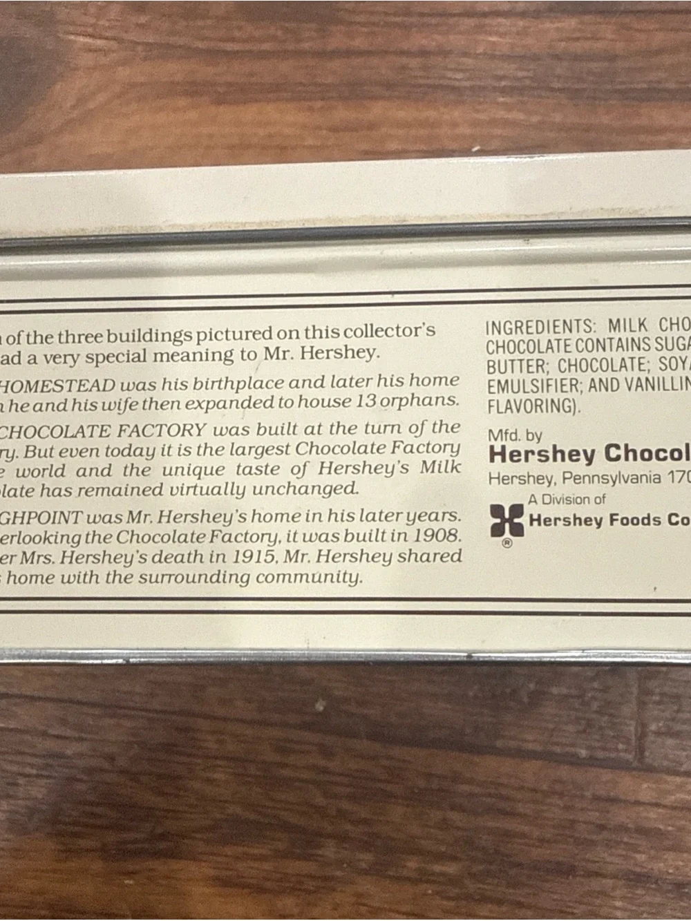 Hershey’s decorative tin